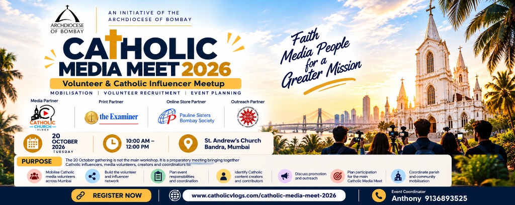 Catholic Media Meet 2026 — Volunteer & Catholic Influencer Meetup | 20 October 2026, St. Andrew's Church, Bandra, Mumbai